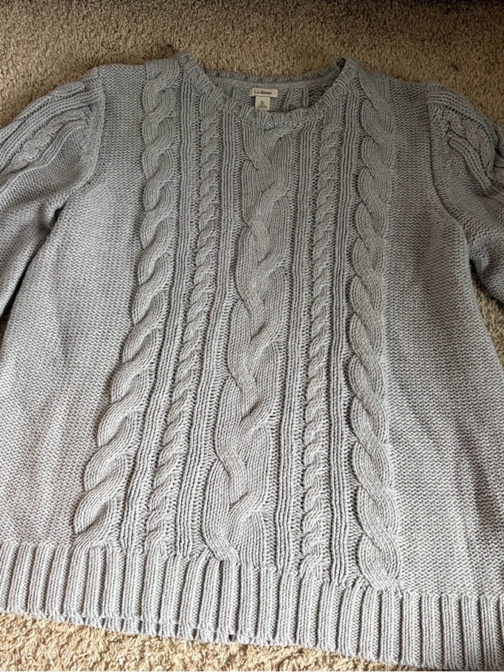 L.L. Bean Light Gray Knit Pullover